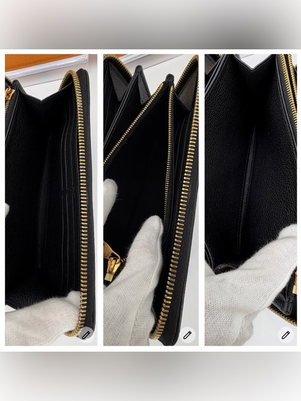 Louis Vuitton Black & Cream Monogram Zip-Around Wallet - Picture 10 of 13